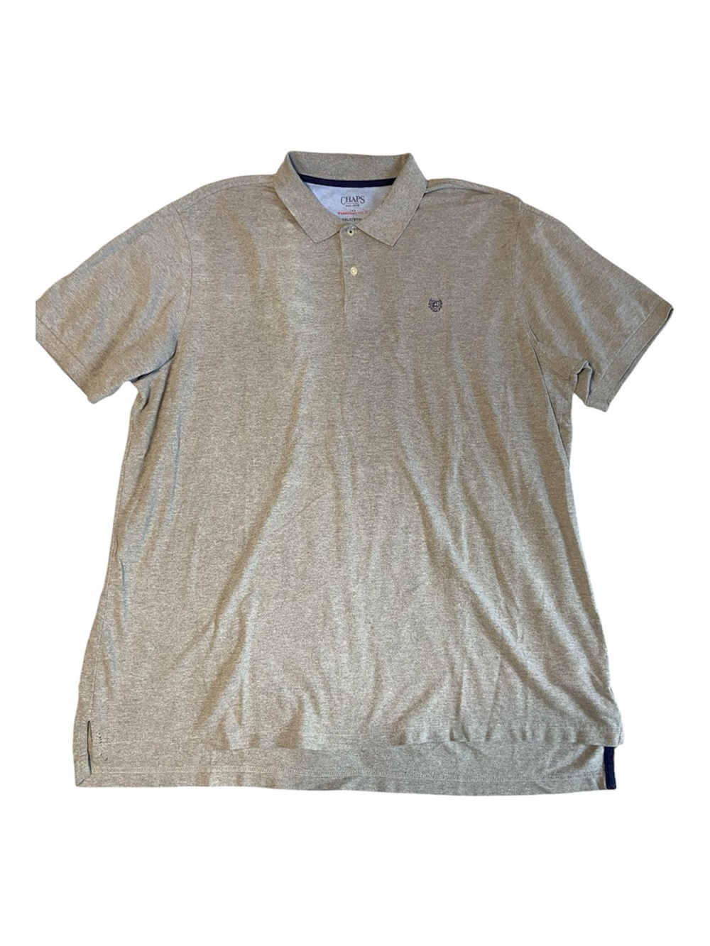Chaps Men's Light Heather Gray Polo with Chest Logo